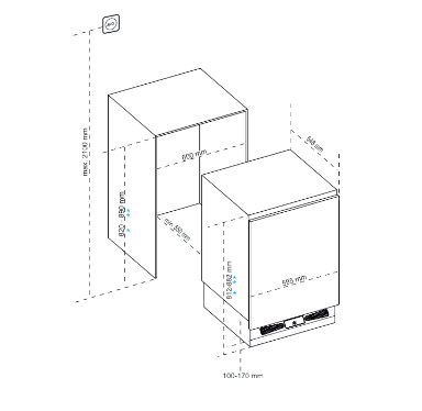 CM BUILT-IN UNDER COUNTER REFRIGERATOR - 1600