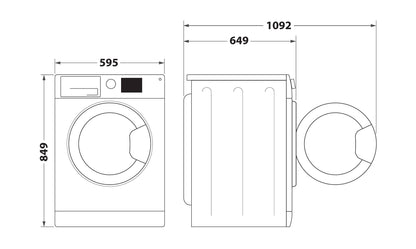 WHIRLPOOL HEAT PUMP TUMBLE DRYER: 9.0KG FFT M22 9X2SBX GCC