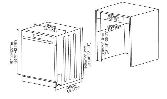 CM BUIT-IN DISHWASHER - ZDT-D22