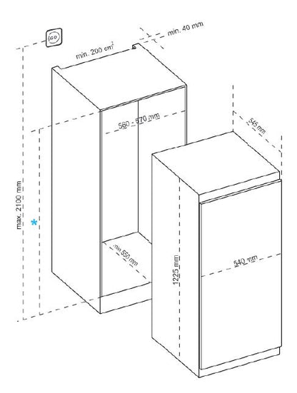 CM BUILT- IN REFRIGERATOR - CM 2400