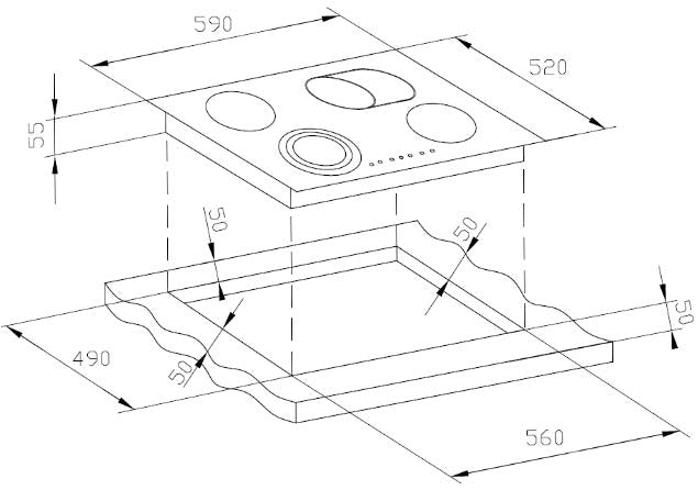 CM VITROCERAMIC HOB 60 CM - HI LITE 60