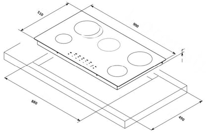 CM VITROCERAMIC ELECTRIC HOB 90 CM - CASA 90