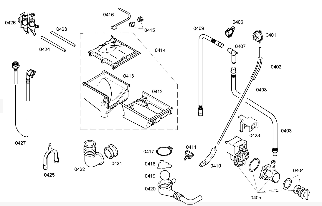 OULET HOSE FRONT LOAD WASHER DRYER BOSCH